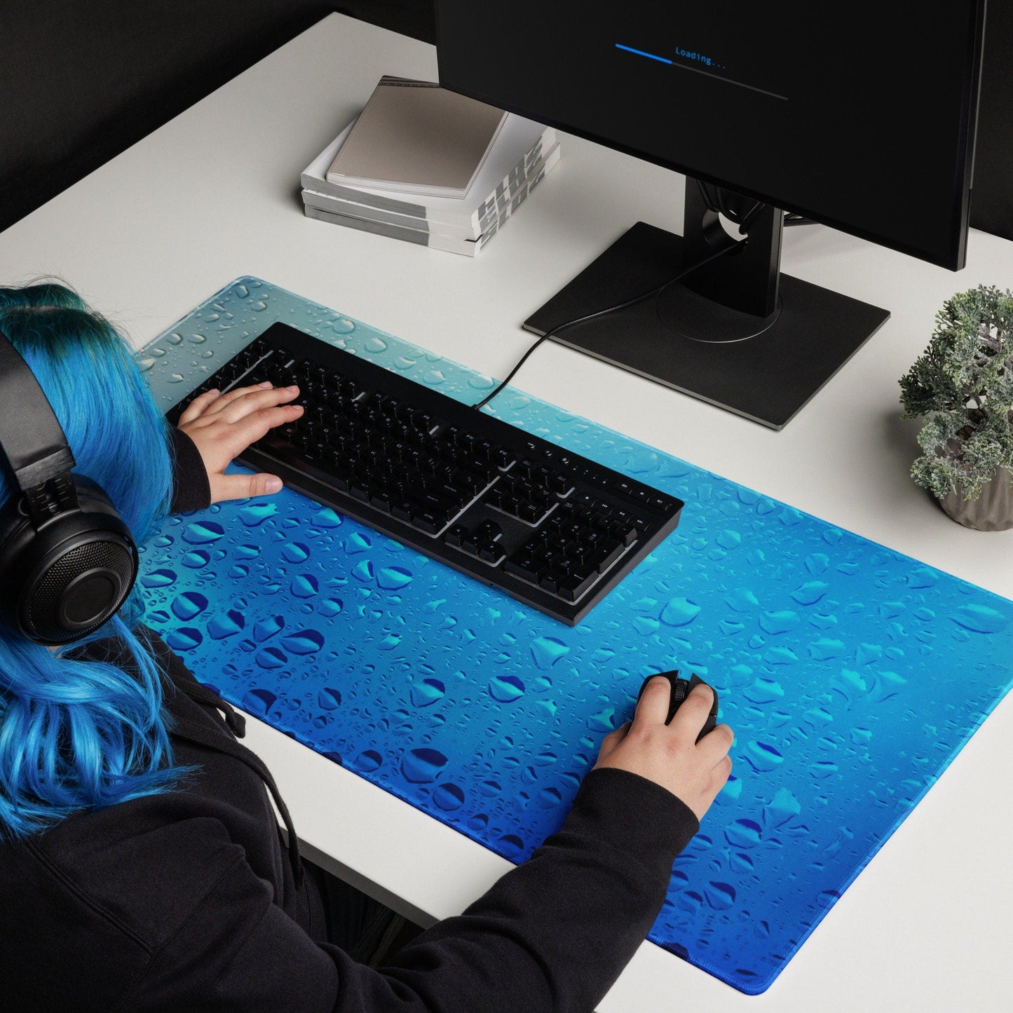 Rain Drops Gaming Mousepad | Desk Mat | Gamer Gift | Desk Accessories | Large Mouse Pad - Raiden Gate Design