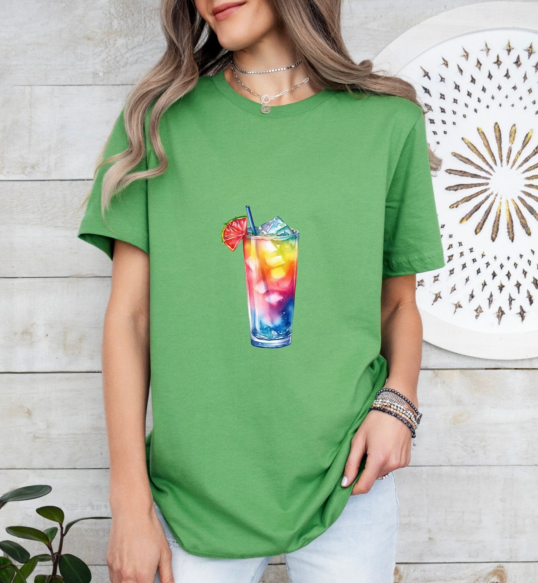 Rainbow Paradise Groom or Bride Cocktail Bar Shirt - Minimalist Aesthetic T-Shirt for Bachelor or Hen Party - Fun and Chic Design - Raiden Gate Design