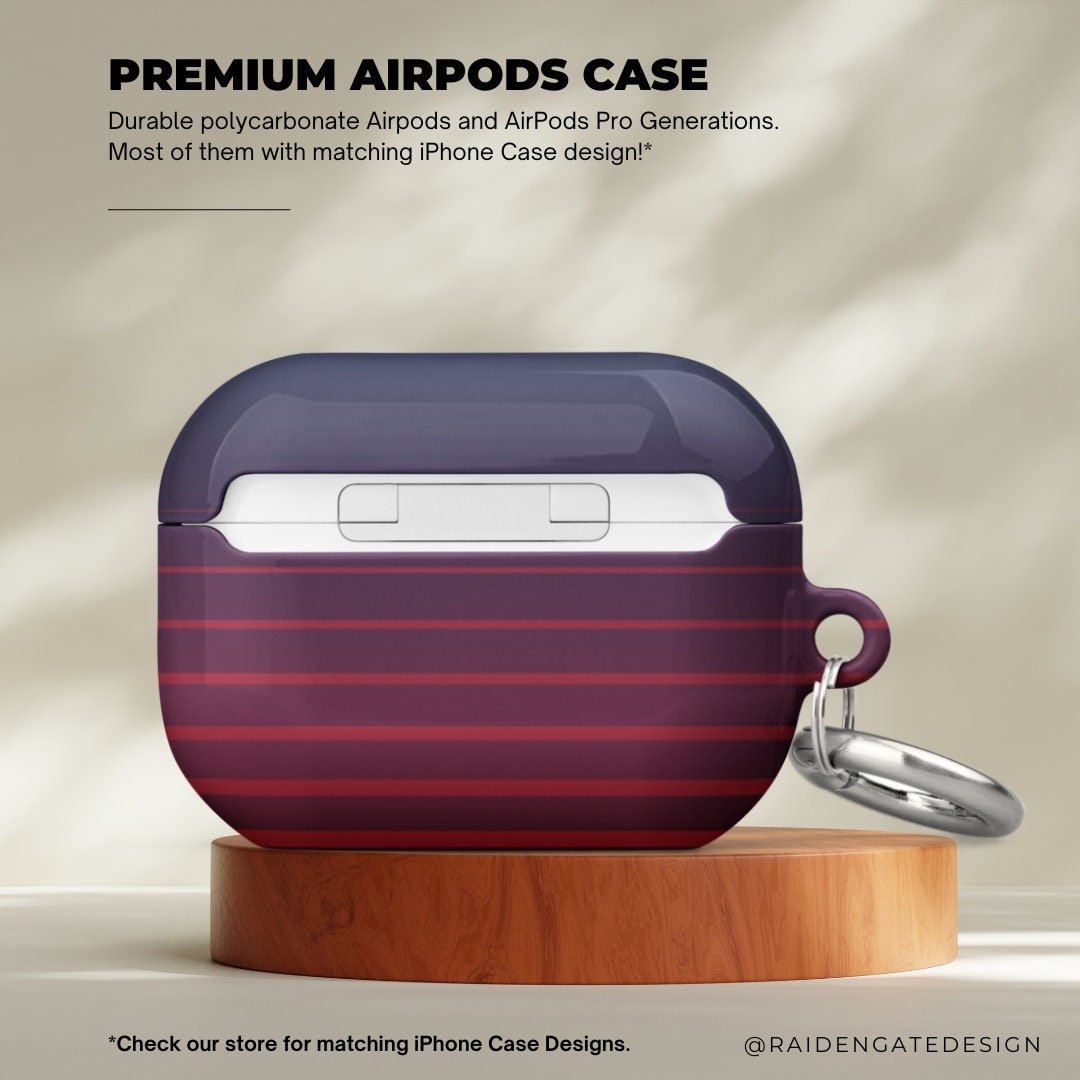 Red to Purple Custom AirPods Pro Case | Tough AirPods Case - Raiden Gate Design