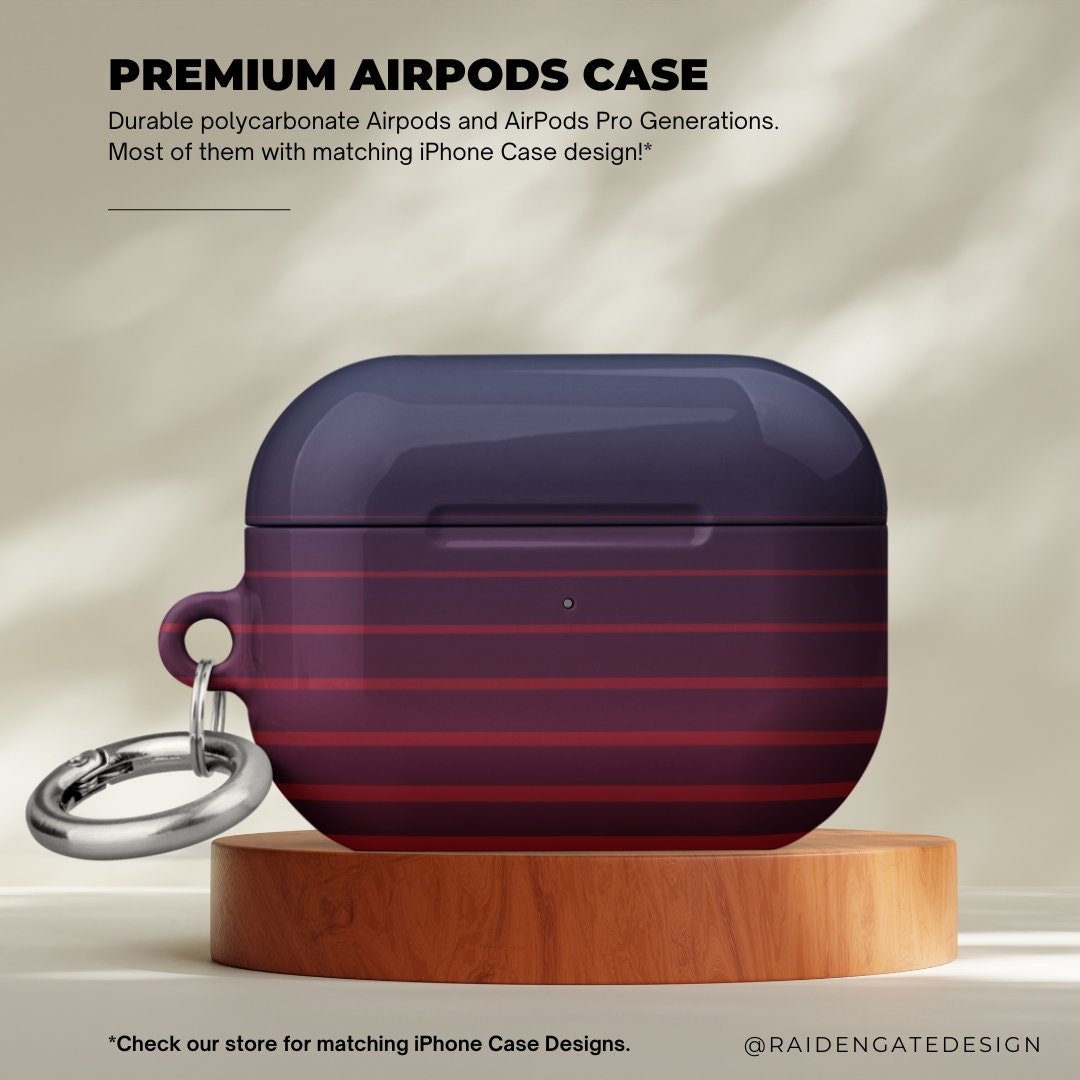 Red to Purple Custom AirPods Pro Case | Tough AirPods Case - Raiden Gate Design