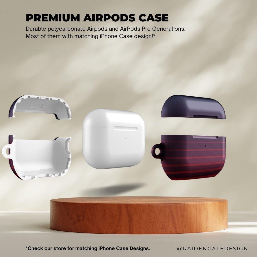 Red to Purple Custom AirPods Pro Case | Tough AirPods Case - Raiden Gate Design