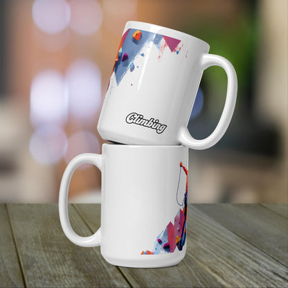 Rock Climbing Mug | Rock Climbing Gift with Neon Color Design for Rock Climber - Raiden Gate Design