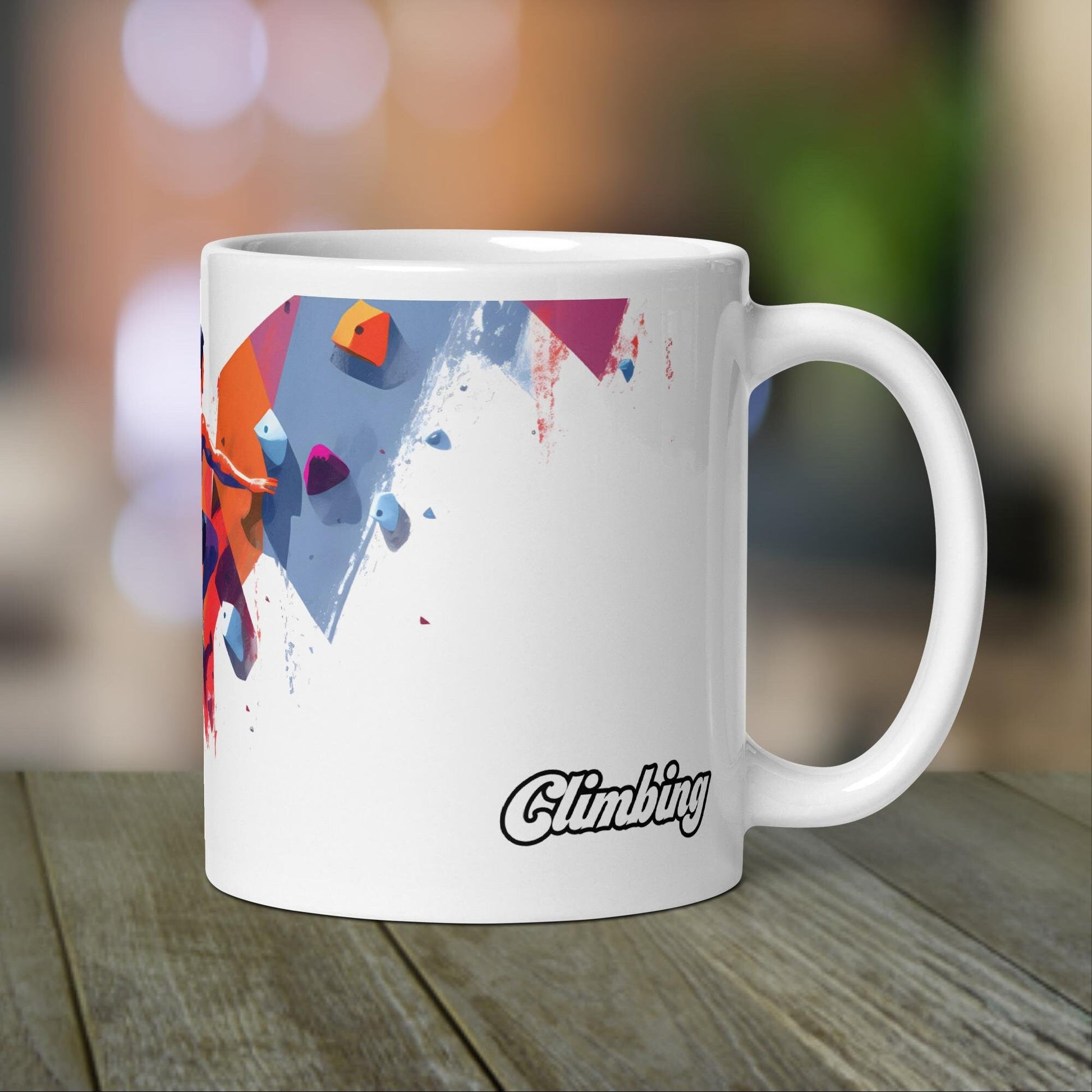 Rock Climbing Mug | Rock Climbing Gift with Neon Color Design for Rock Climber - Raiden Gate Design