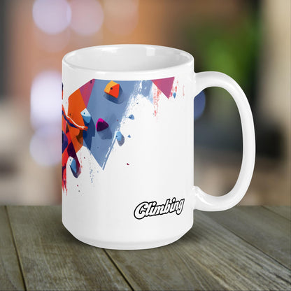 Rock Climbing Mug | Rock Climbing Gift with Neon Color Design for Rock Climber - Raiden Gate Design