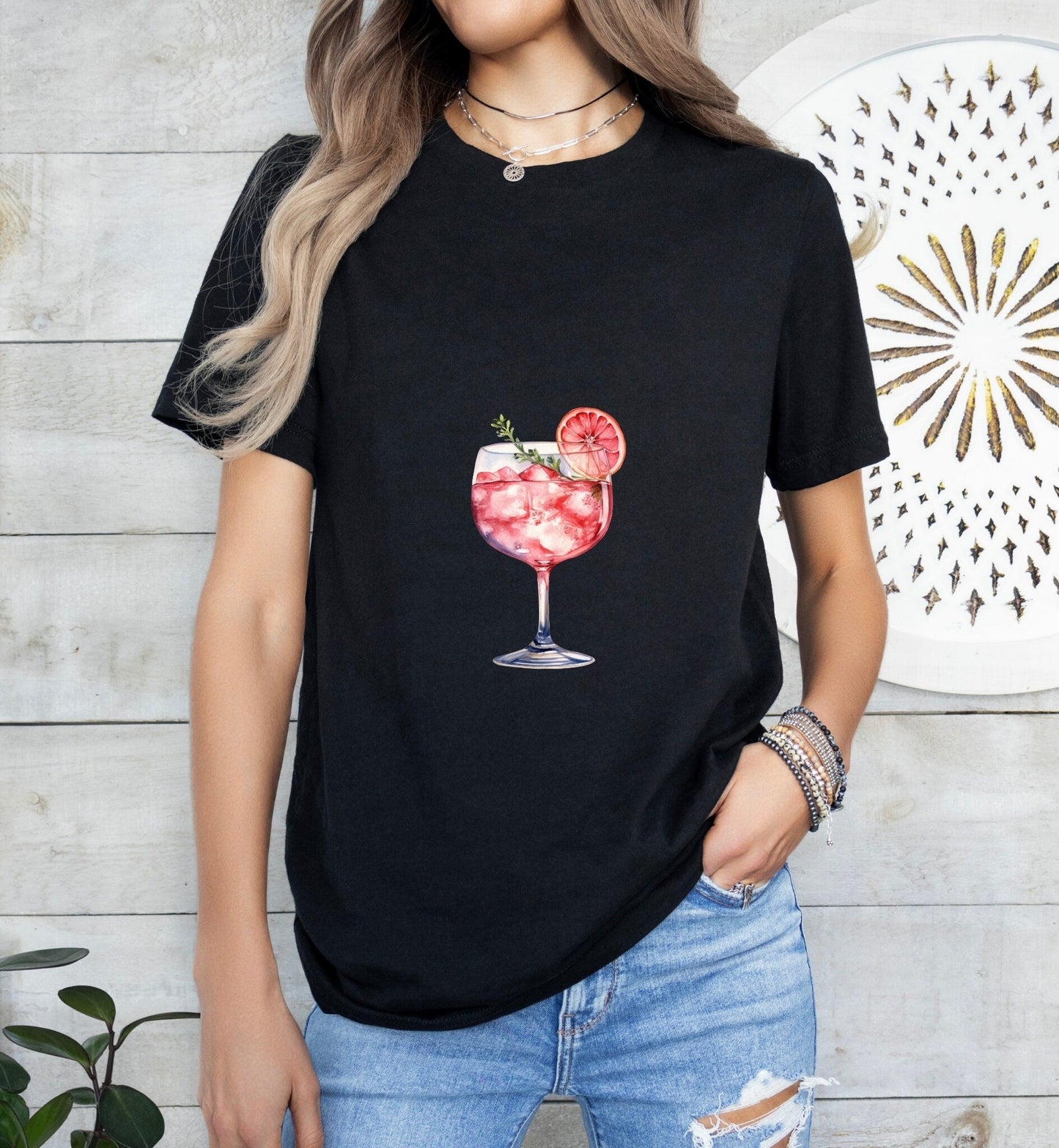 Rose Cocktail Groom or Bride Cocktail Bar Shirt - Minimalist Aesthetic T-Shirt for Bachelor or Hen Party - Fun and Chic Design - Raiden Gate Design