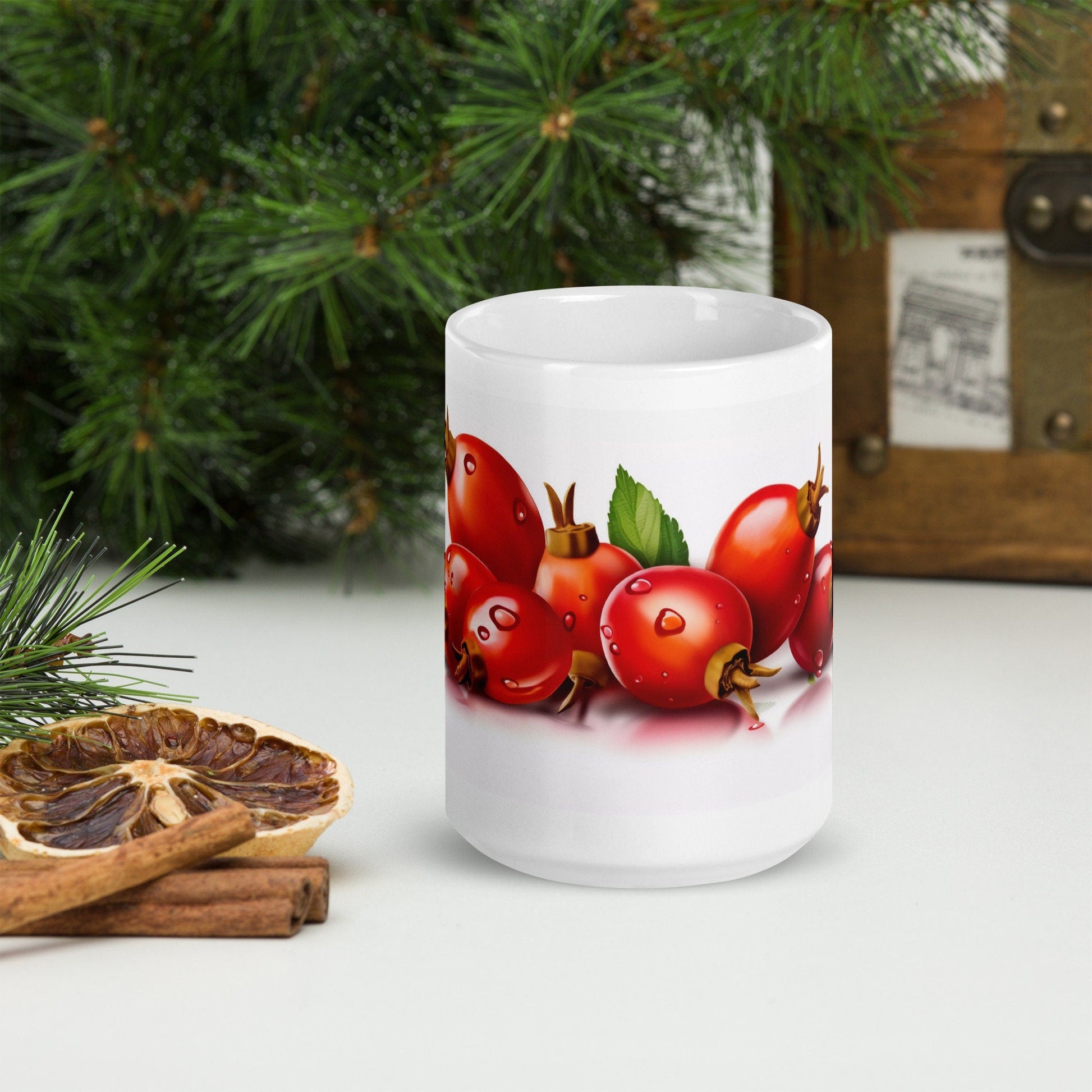 Rosehip Herbal Tea Mug | Teacup | Ceramic Tea Mug | Gifts for Her | Birthday Gift - Raiden Gate Design