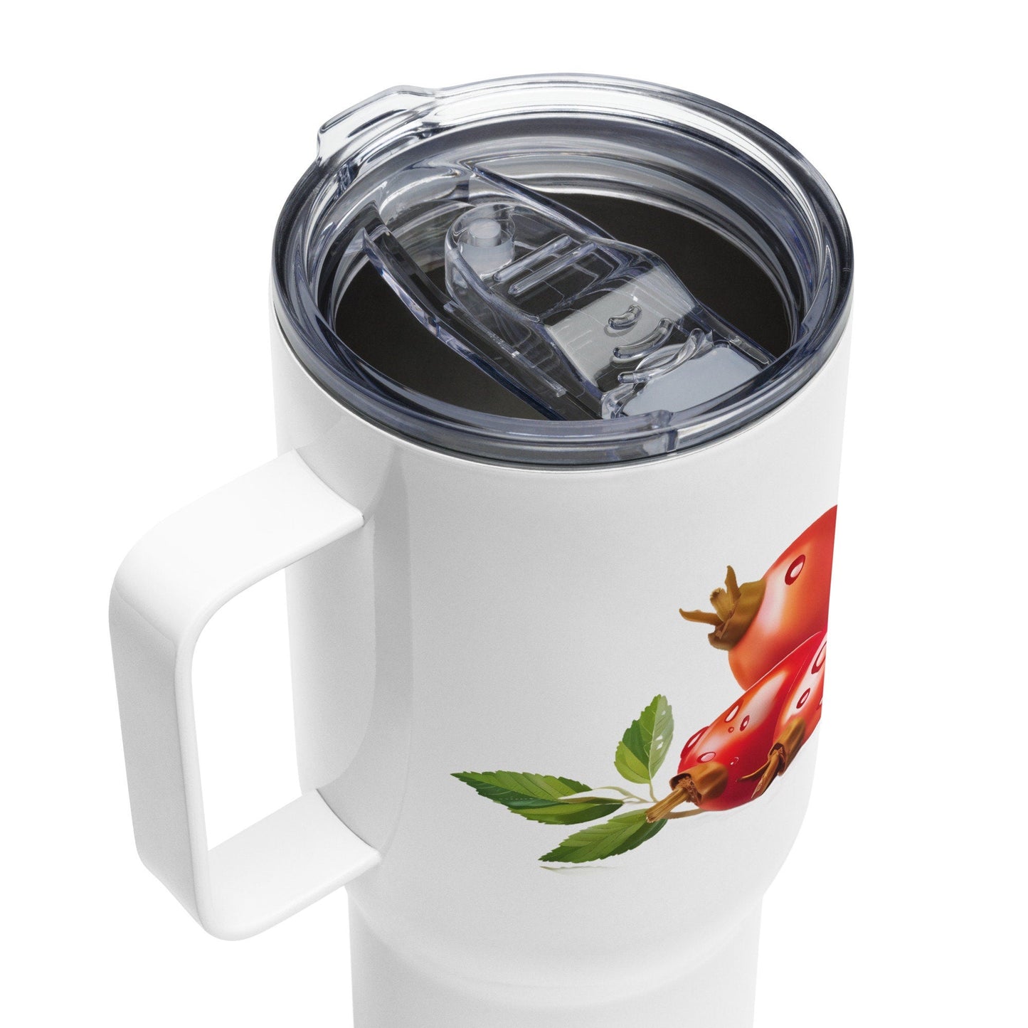 Rosehip Herbal Tea Travel mug with a handle | Tea Mug | Teacup | Gifts for Her | Herb Flower | Birthday Gift - Raiden Gate Design