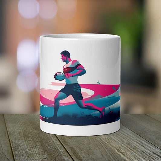 Rugby Player Mug | Rugby Coach Gift for Rugby Player with Neon Color Design - Raiden Gate Design