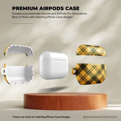 Scottish Yellow Kilt Pattern Custom AirPods Pro Case | Tough AirPods Case - Raiden Gate Design