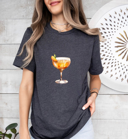 Sidecar Groom or Bride Cocktail Bar Shirt - Minimalist Aesthetic T-Shirt for Bachelor or Hen Party - Fun and Chic Design - Raiden Gate Design