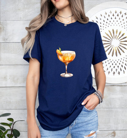 Sidecar Groom or Bride Cocktail Bar Shirt - Minimalist Aesthetic T-Shirt for Bachelor or Hen Party - Fun and Chic Design - Raiden Gate Design