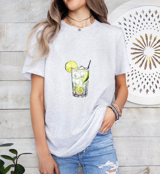 Tequila Collins Cocktail Groom or Bride Cocktail Bar Shirt - Minimalist Aesthetic T-Shirt for Bachelor or Hen Party - Fun and Chic Design - Raiden Gate Design