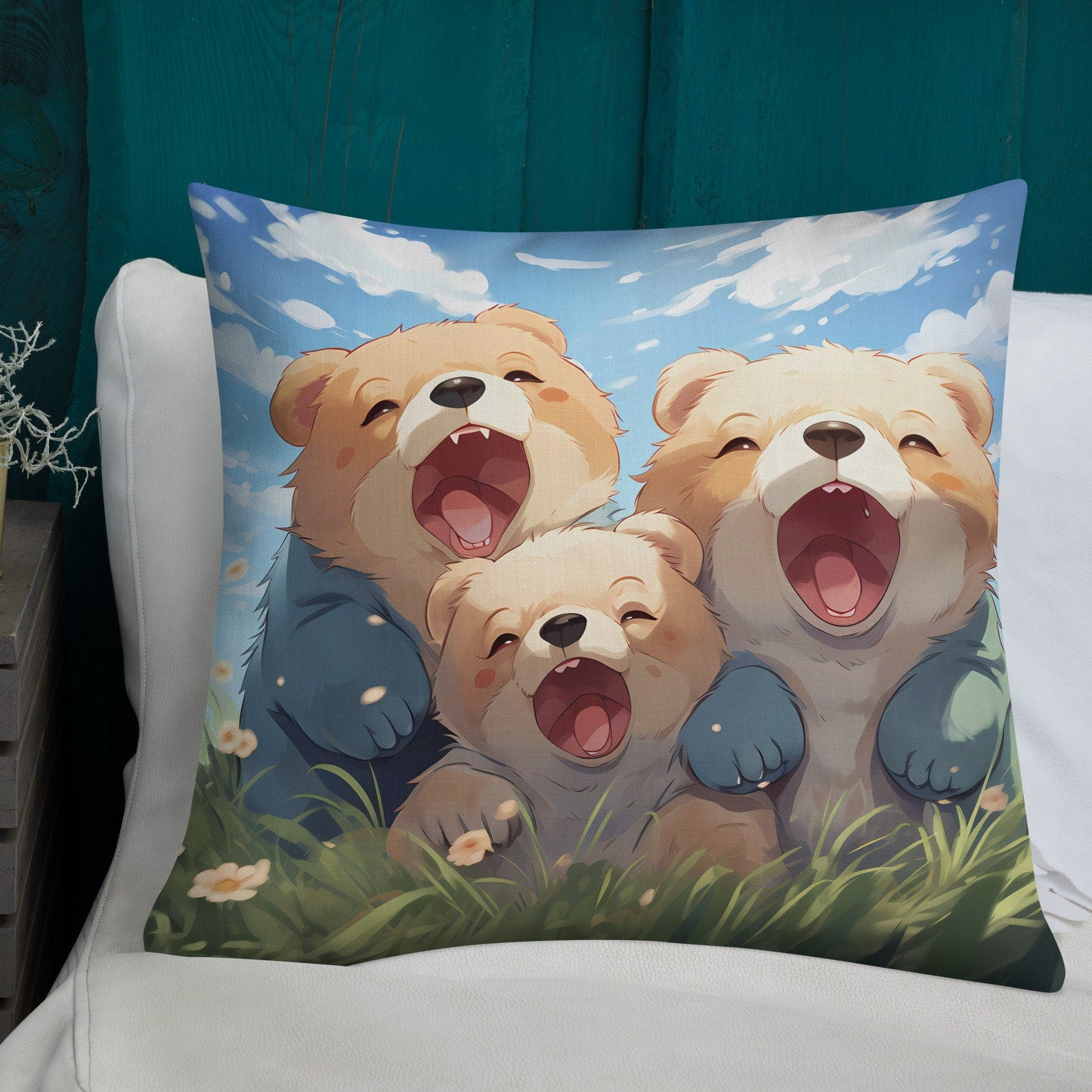 Three Cubs | Anime Pillow | Kawaii Pillow | Decorative Pillow | Throw Pillow - Raiden Gate Design