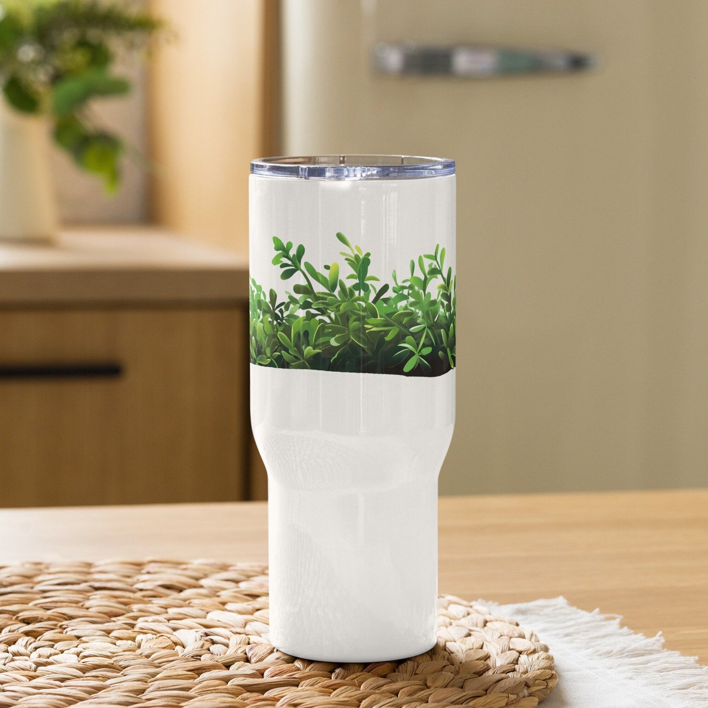 Thyme Herbal Tea Travel mug with a handle | Tea Mug | Teacup | Gifts for Her | Herb Flower | Birthday Gift - Raiden Gate Design