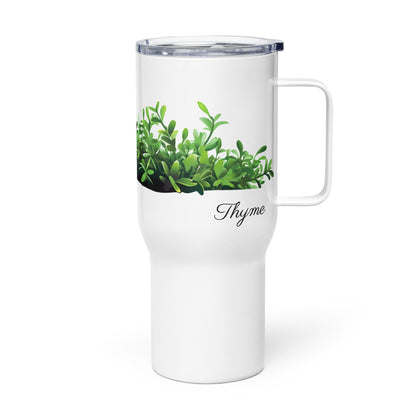 Thyme Herbal Tea Travel mug with a handle | Tea Mug | Teacup | Gifts for Her | Herb Flower | Birthday Gift - Raiden Gate Design