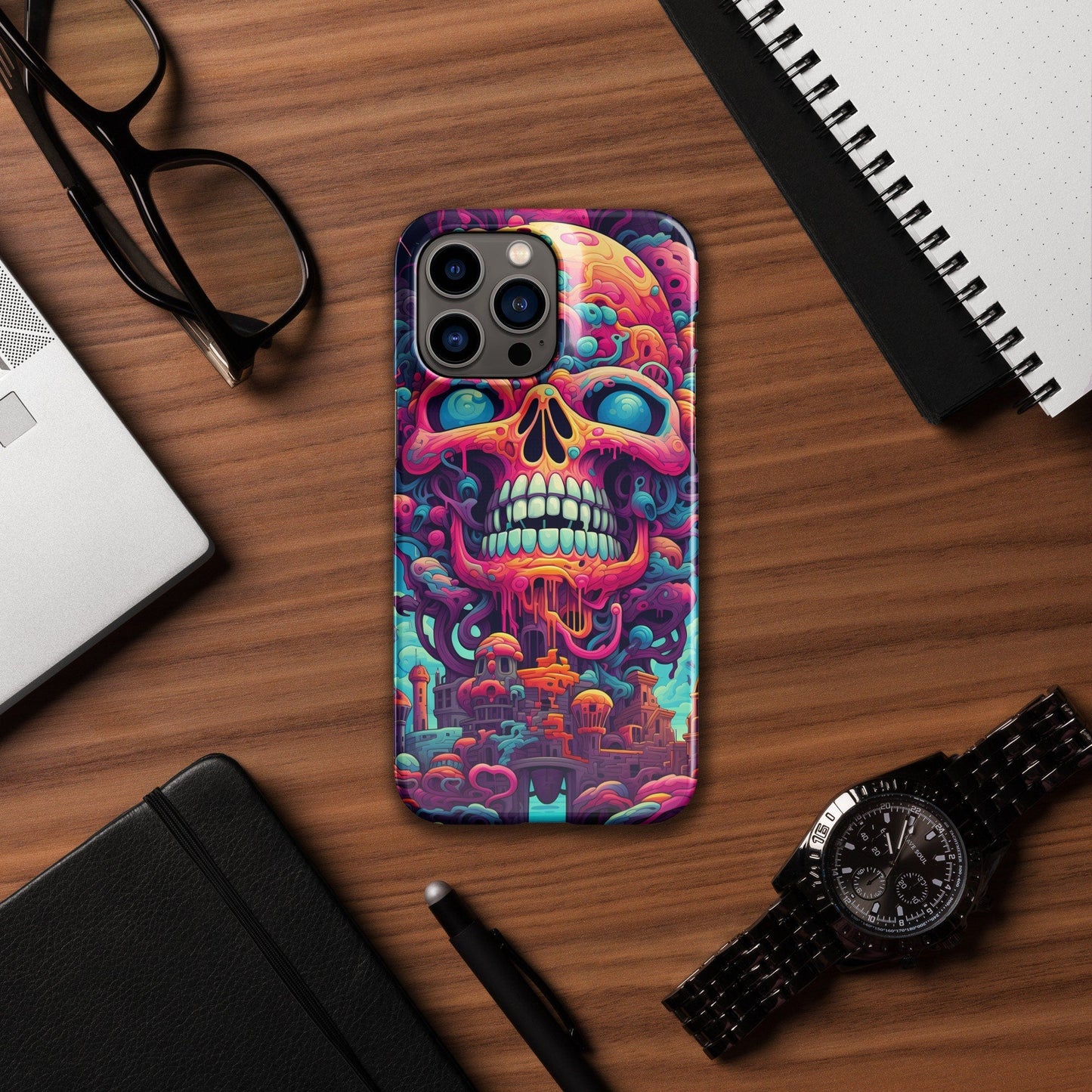 Trippy Skull | Trippy iPhone Case | Weird Phone Case | Psychedelic Case | Skull Phone Case | Mushroom Phone Case - Raiden Gate Design