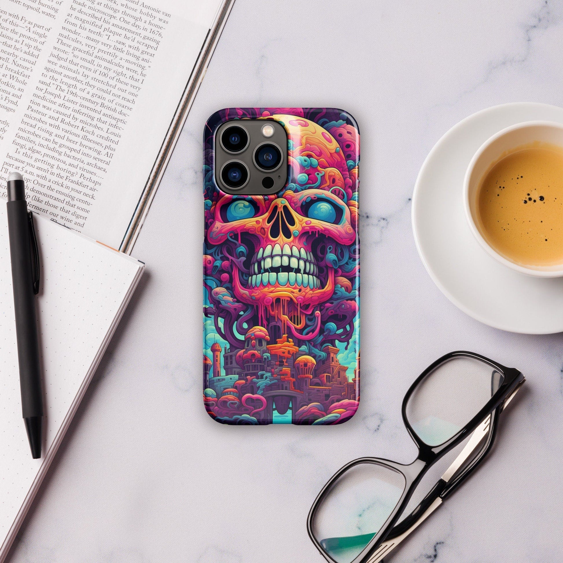 Trippy Skull | Trippy iPhone Case | Weird Phone Case | Psychedelic Case | Skull Phone Case | Mushroom Phone Case - Raiden Gate Design