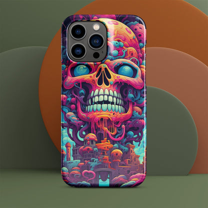 Trippy Skull | Trippy iPhone Case | Weird Phone Case | Psychedelic Case | Skull Phone Case | Mushroom Phone Case - Raiden Gate Design