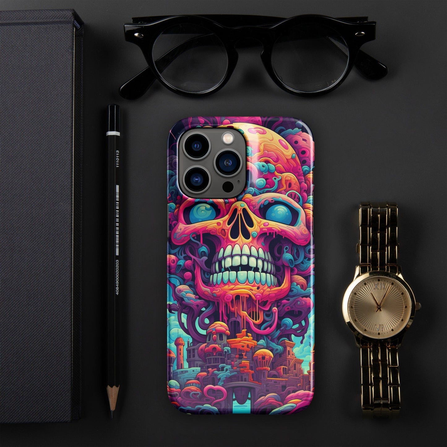 Trippy Skull | Trippy iPhone Case | Weird Phone Case | Psychedelic Case | Skull Phone Case | Mushroom Phone Case - Raiden Gate Design