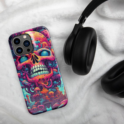 Trippy Skull | Trippy iPhone Case | Weird Phone Case | Psychedelic Case | Skull Phone Case | Mushroom Phone Case - Raiden Gate Design