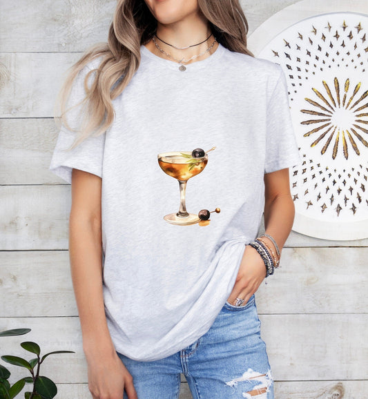 Tuxedo Cocktail Groom or Bride Cocktail Bar Shirt - Minimalist Aesthetic T-Shirt for Bachelor or Hen Party - Fun and Chic Design - Raiden Gate Design