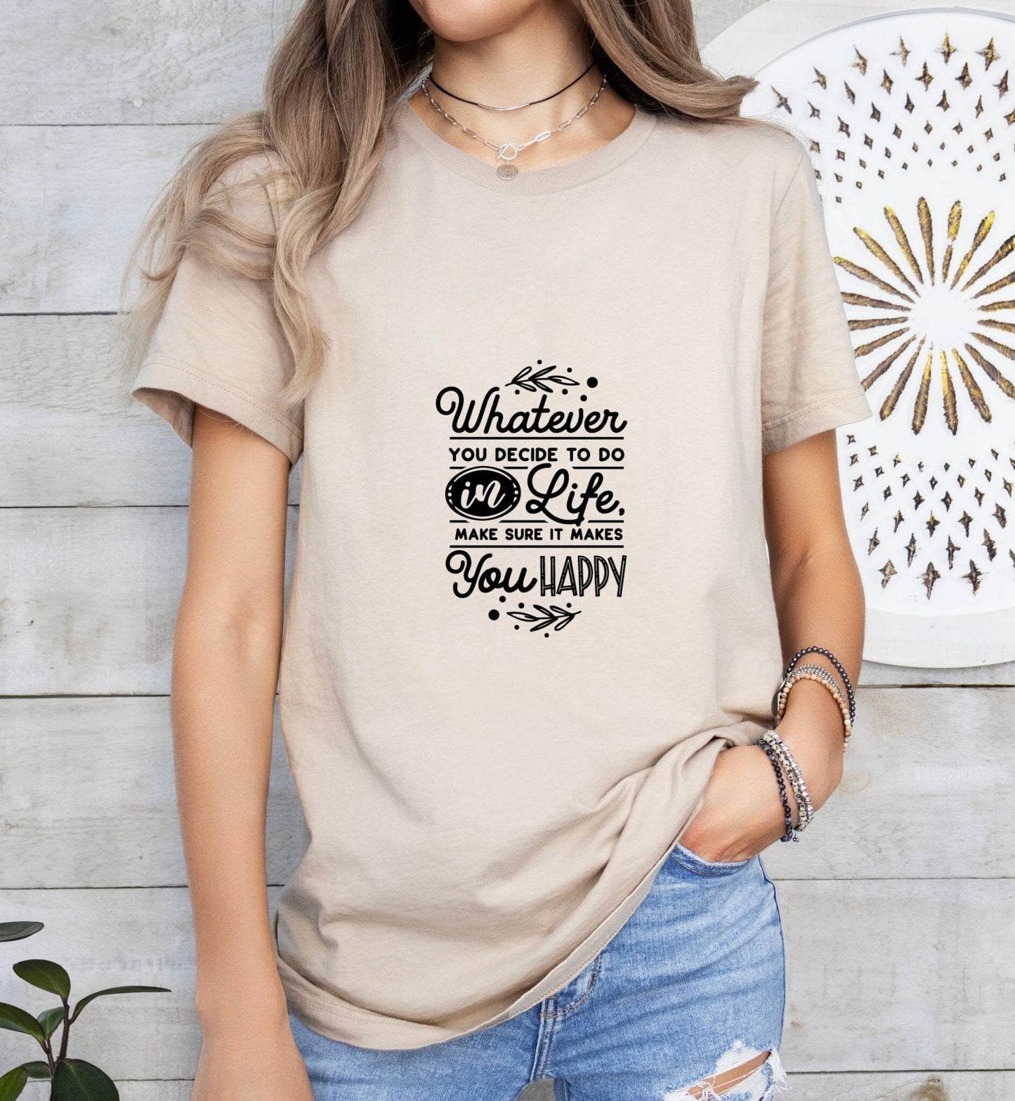 Whatever You Decide to Do in Life Catholic Boho Church Shirt with Inspirational Bible Verse - Jesus Faith Religious - Raiden Gate Design