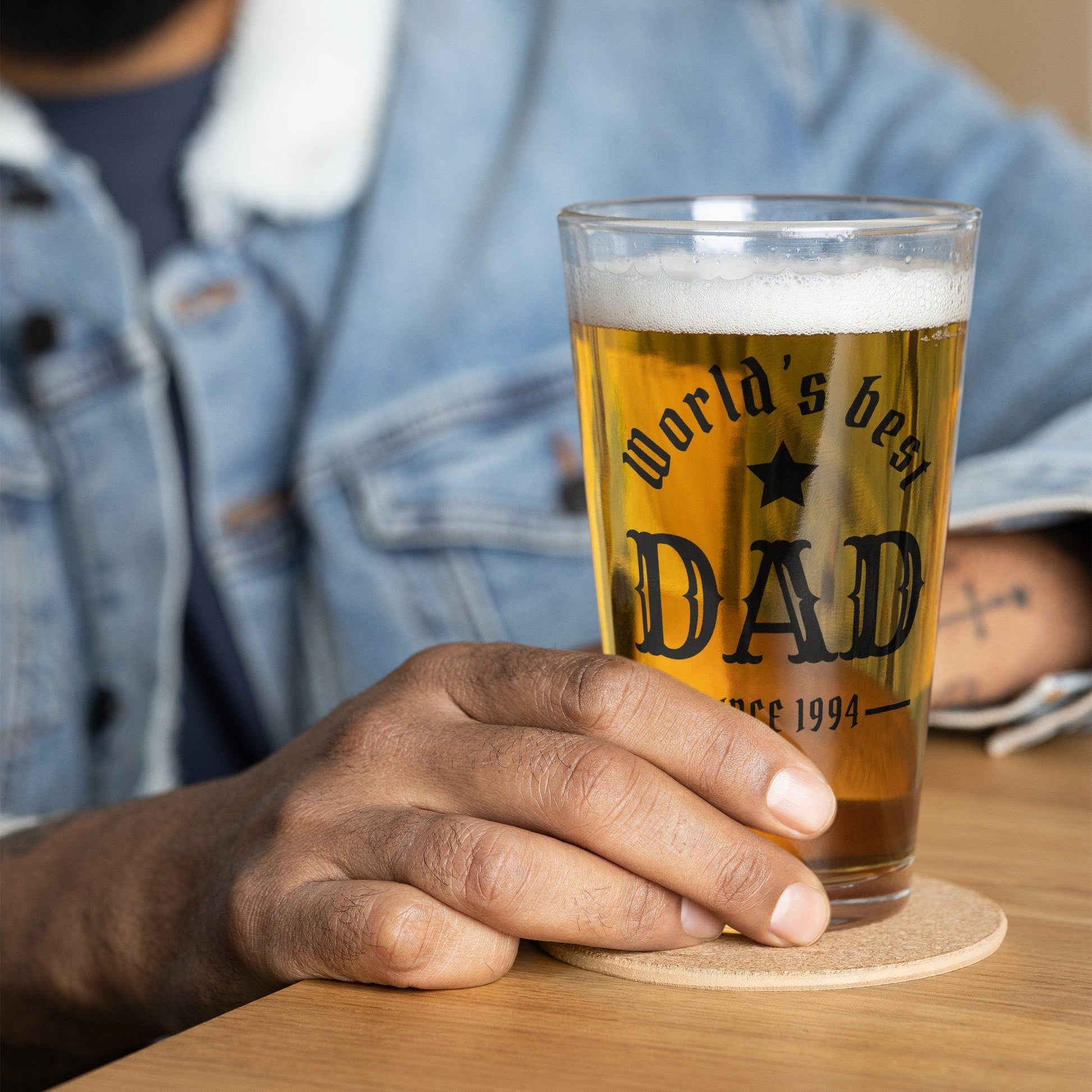 World's Best Dad Personalized – Pint Glass | Shaker Glass | Beer Glass | Beer Lover | Mixer Glass - Raiden Gate Design