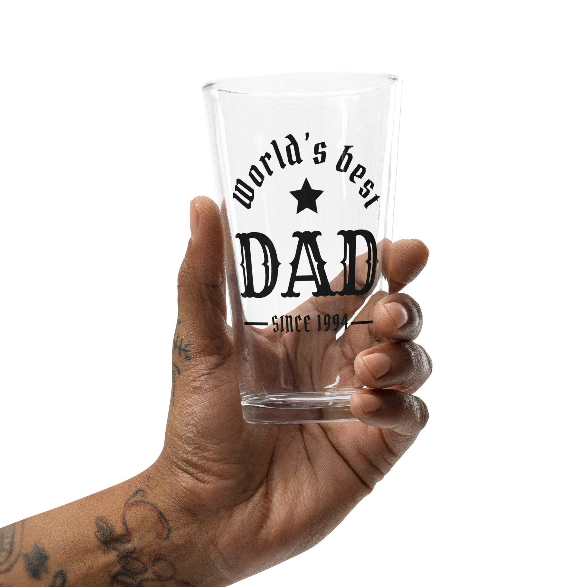 World's Best Dad Personalized – Pint Glass | Shaker Glass | Beer Glass | Beer Lover | Mixer Glass - Raiden Gate Design