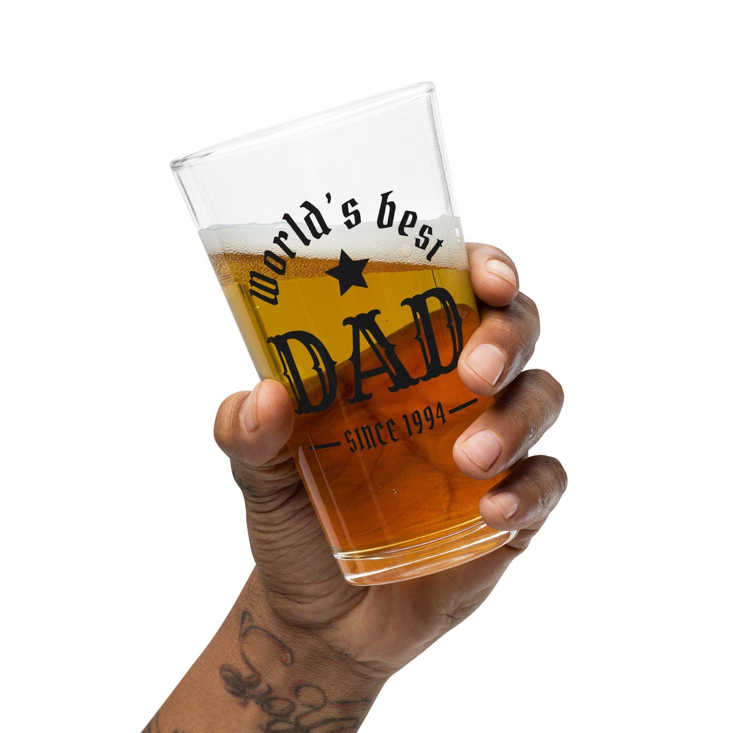 World's Best Dad Personalized – Pint Glass | Shaker Glass | Beer Glass | Beer Lover | Mixer Glass - Raiden Gate Design