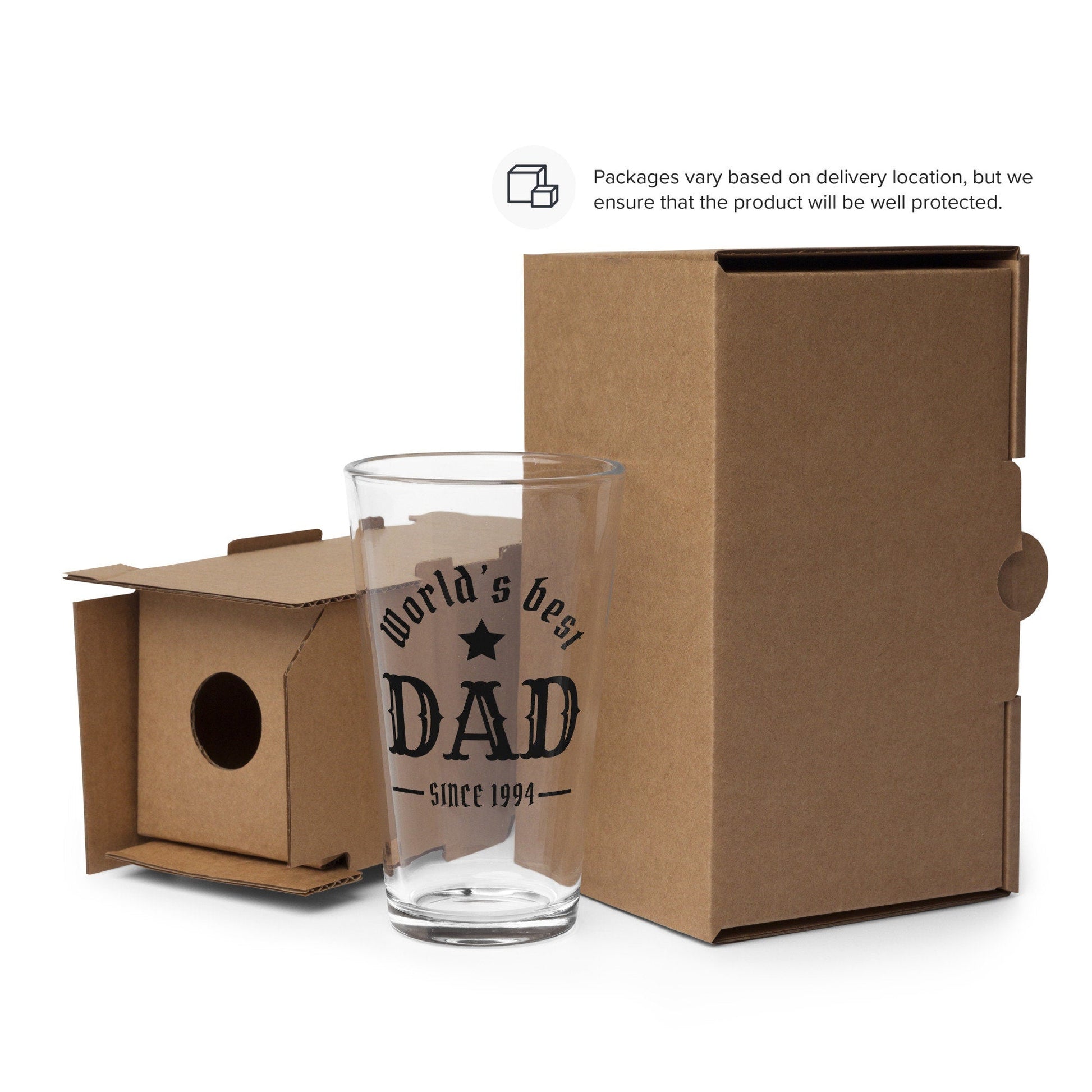 World's Best Dad Personalized – Pint Glass | Shaker Glass | Beer Glass | Beer Lover | Mixer Glass - Raiden Gate Design