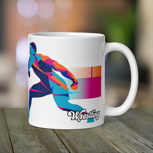 Wrestling Mug | Wrestler Gift | Wrestling Coach Gift with Neon Color Design - Raiden Gate Design